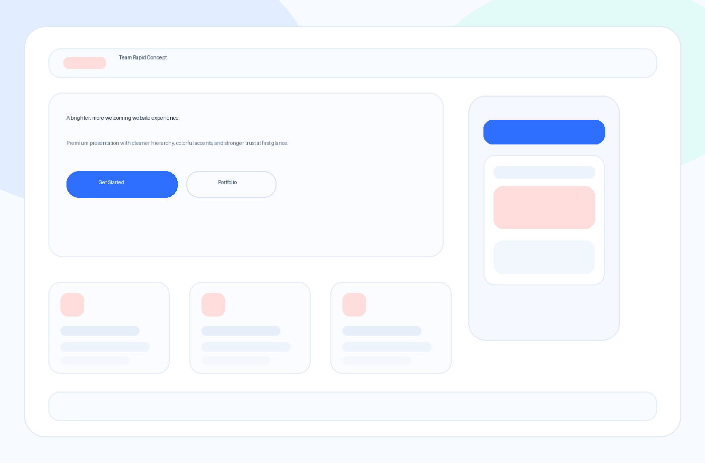 Premium web design mockup by Team Rapid